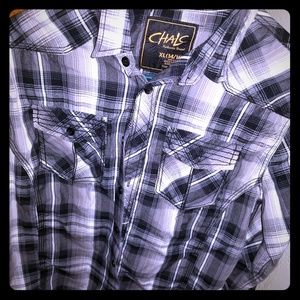 Boys button down plaid shirt.